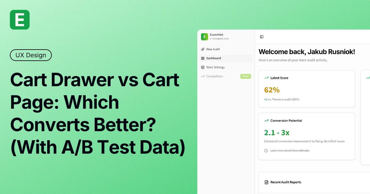 Cart Drawer vs Cart Page: Which Converts Better? (With A/B Test Data)