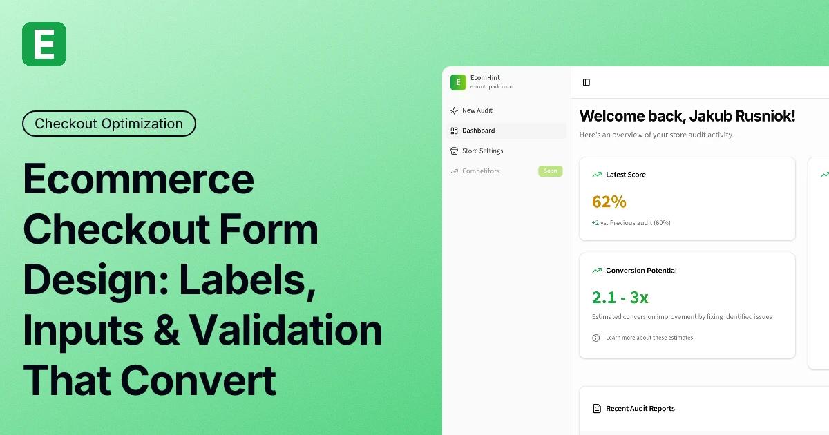Ecommerce Checkout Form Design: Labels, Inputs & Validation That Convert