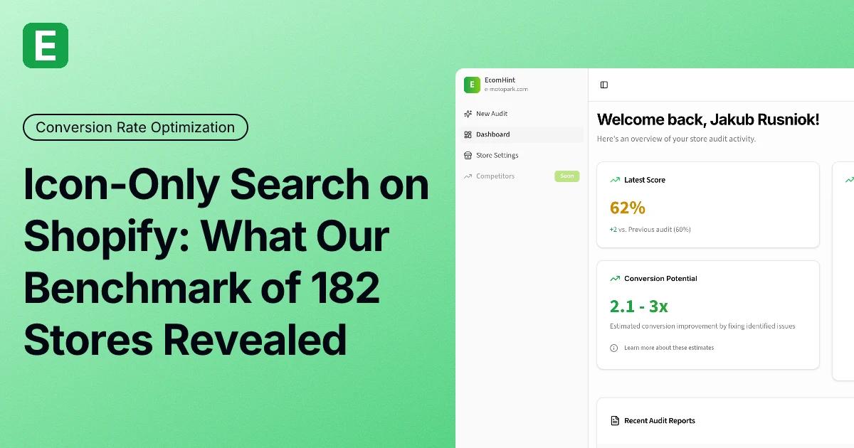 Icon-Only Search on Shopify: What Our Benchmark of 182 Stores Revealed