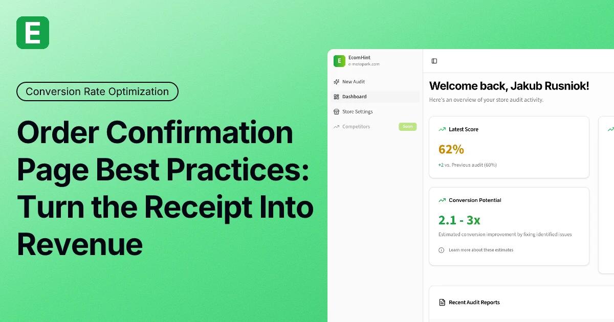 Order Confirmation Page Best Practices: Turn the Receipt Into Revenue