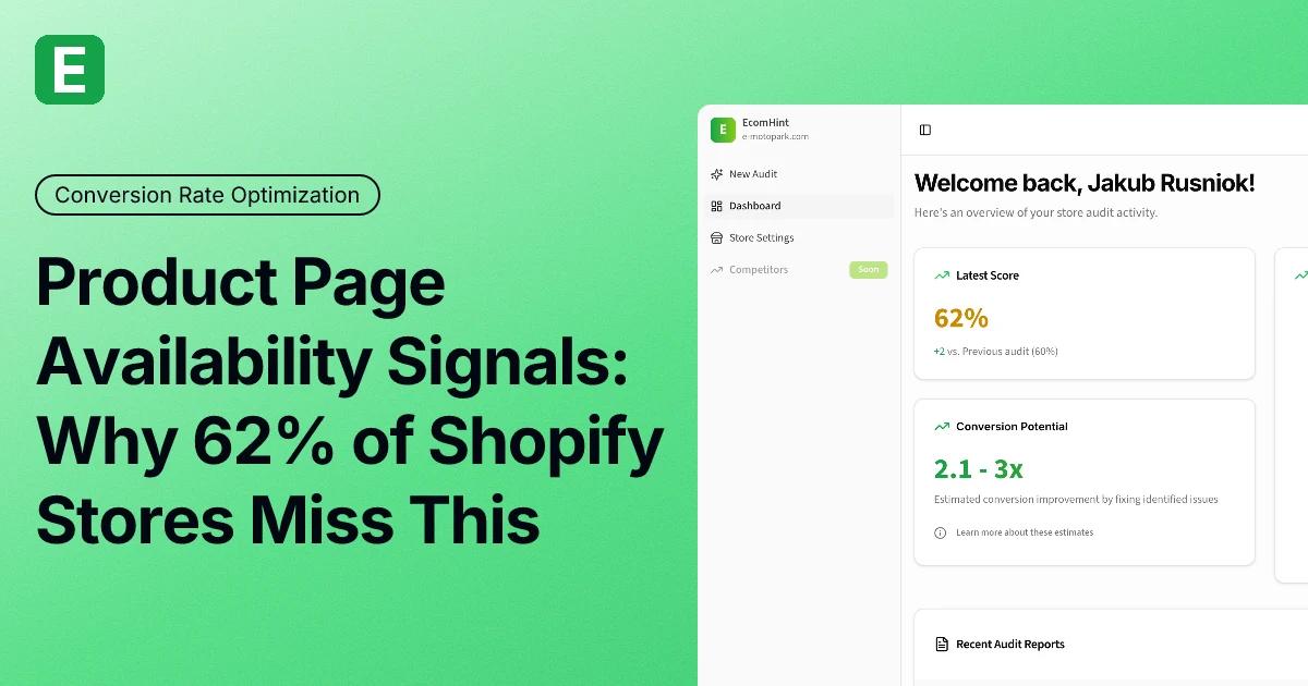Product Page Availability Signals: Why 62% of Shopify Stores Miss This