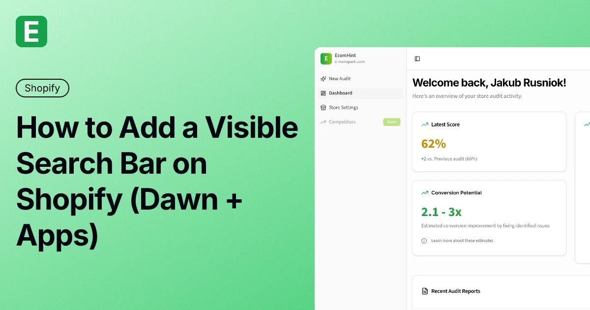 How to Add a Visible Search Bar on Shopify (Dawn + Apps)