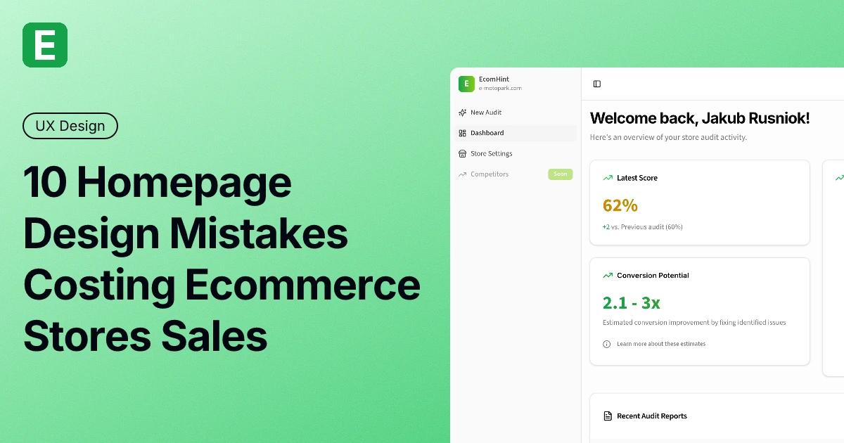 10 Homepage Design Mistakes Costing Ecommerce Stores Sales