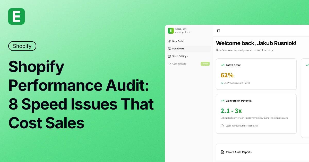 Shopify Performance Audit: 8 Speed Issues That Cost Sales