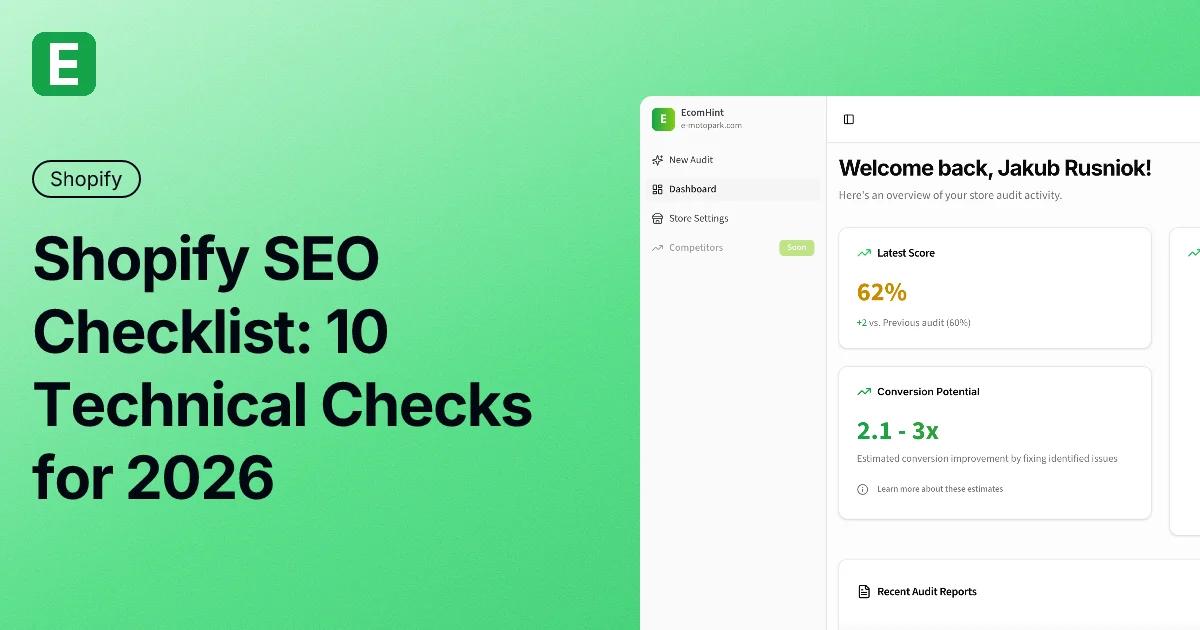 Shopify SEO Checklist: 10 Technical Checks for 2026